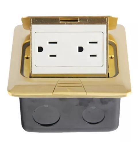 Electrical Double Outlets  Waterproof Floor Socket Outlet Stainless Steel  Standard Pop up Floor Socket Nema Socket