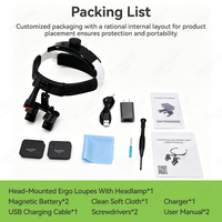 New Popular Ergonomic Dental Loupes Headgear 4X 5X 6X Magnifier Binocular Loupe Light Wireless Electric Power Source Metal
