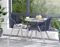 Chaises tissées en rotin de stockage créatif de loisirs en plein air simples Tables et chaises de thé