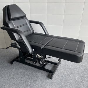 Table de massage hydraulique réglable pour tatouage et piercing, fauteuil de beauté en cuir PU blanc pour salon - Product Image 5