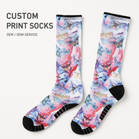 Chaussettes personnalisées OEM pour adultes, collection automne – Polyester/Nylon/Coton/Bambou/Laine, résistantes aux déchirures, séchage rapide, impression numérique intégrale 360°