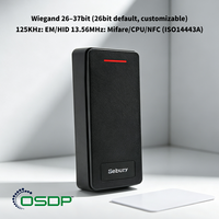 Lecteur de cartes RFID OSDP étanche IP65 en ABS, double fréquence 125KHz/13.56MHz NFC CPU pour contrôle d'accès Wiegand DC12V
