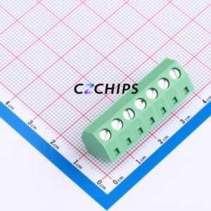 DB127S-5.08-7P-GN-S Screw Terminal Block Through hole Component (THT),P=5.08mm Connector 1x7P 5.08mm Green Through Hole - Product Image 1