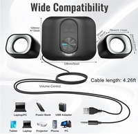 Juego Multimedia De Ordenador Altavoces Estéreo Subwoofer Ordenador De Escritorio Audio 2.1 Con Cable PC Portatil Altavoz