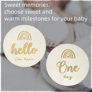 Tailai Wooden Baby Milestone Cards Rainbow graba hitos Discos Madera Regalo Photo Prop Discos Conjuntos Nacimiento STy 3. - Product Image 4