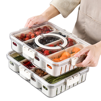Pantry Keuken Fruit En Vlees Opslagcontainers Met Deksels-Compartiment Snackbox Voor Koelkast