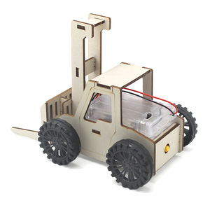 Wooden Forklift <b>Diy</b> <b>Kit</b> Battery Operated Stem Education Toy For 4-6 Years Old Kids - Product Image 2