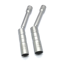 Douille à bougie magnétique à paroi mince 3/8\" - Douille pivotante à 12 pans avec noyau magnétique pour véhicules MINI 14,16 mm Trois tailles