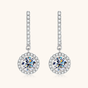 <strong>Hoops</strong> 6.5mm D Color Moissanite Dangle Real Drop Earrings Silver 925 <strong>Rose</strong> Yellow <strong>Gold</strong> Plated Jewelry for Women - Product Image 3