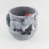 Pot de fleurs moderne en ciment pour cactus et succulentes, fait main, pour décoration de Noël, à poser au sol ou suspendre