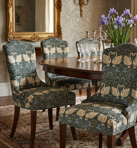 Tissu d'ameublement imprimé décoratif Swan Nouveau au mètre pour canapés, housses de coussin, décoration intérieure de luxe et mobilier - Product Image 2