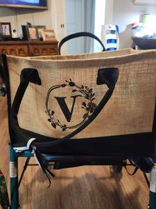 Bolsa <span class=keywords><strong>de</strong></span> Yute con Asas <span class=keywords><strong>de</strong></span> Cuerda y Correa para el Hombro - Regalo Personalizado para Bodas, Cumpleaños, Vacaciones en la Playa - Mujeres, Mamás, Maestras, Amigas - Product Image 4