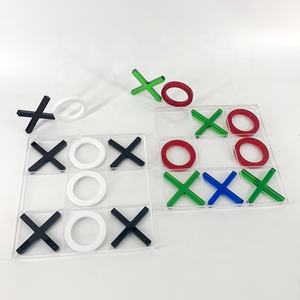Qualité haut de gamme bon prix Lucite acrylique Xo <span class=keywords><strong>jeu</strong></span> coloré Tic Tac Toe <span class=keywords><strong>jeu</strong></span> ensemble avec boîte - Product Image 1