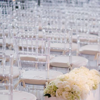 Chaise d'hôtel au design moderne, chaise portable pour banquet, mariage, salle à manger, jardin, chaise Chiavari en acrylique pour mariage