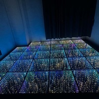 Éclairage de scène en verre trempé, miroir magnétique 3D, éclairage de piste de danse LED doré, étoile filante féerique