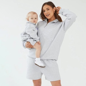 Logo personalizzato OEM all'ingrosso mamma <span class=keywords><strong>e</strong></span> figlio abbinati abiti mamma <span class=keywords><strong>e</strong></span> Me set di abbigliamento corto - Product Image 3