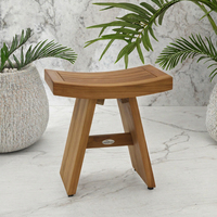 Banc de douche moderne en teck pour salle de bain