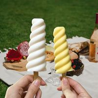 Moule à crème glacée et yaourt en spirale durable à 6 cavités DIY Fruit Ice Popsicle Silicone Tray Cube Shape Ice Cube Tray