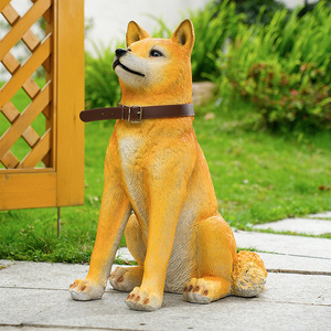 Realistiche handgemaakte eco-vriendelijke Akita Inu hondenmodel hars sculptuur met schilderachtig patroon voor tuin, binnenplaats, villa en huisdecoratie - Product Image 3