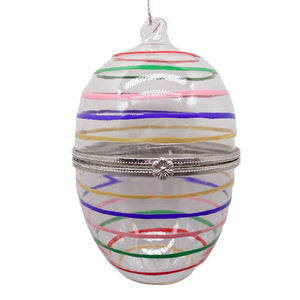 Offre Spéciale clair décoratif soufflé à la main en verre ouvert de pâques suspendus oeuf ornement - Product Image 5