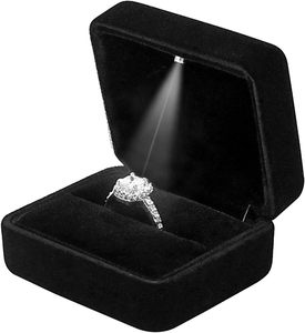 <span class=keywords><strong>Sesi</strong></span> precio competitivo Día de San Valentín caja negra joyería terciopelo anillo de bodas caja cuadrada para compromiso - Product Image 6