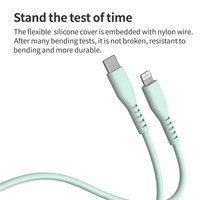 MFi proveedor de fábrica colorido Pd 60W Usb C líquido suave silicona 480Mpbs Transferencia de fecha Cables de carga rápida para Iphone Ipad Ipod
