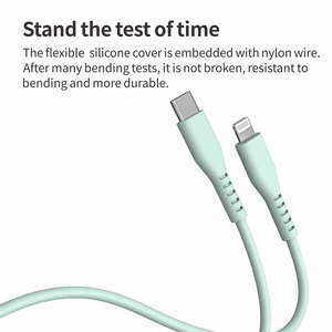 Mfi Nhà cung cấp nhà máy đầy màu sắc PD 60W USB C chất lỏng mềm Silicone 480Mpbs ngày chuyển nhanh sạc cáp cho iPhone iPad <span class=keywords><strong>iPod</strong></span> - Product Image 4