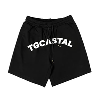Logo personnalisé Gym Fitness Joggers Puff Print Survêtement 2 pièces Tshits et Shorts Ensembles pour hommes
