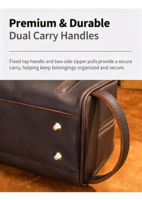 Tas Clutch Kulit Sapi Coklat Tua Pria, Tas Perlengkapan Mandi Kulit Asli, Tas Cuci, Dopp Kit, Pegangan Samping, Pesanan Grosir Pabrik