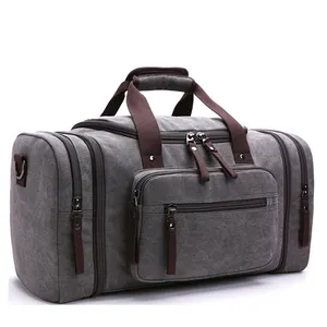 Unisex Tuval Seyahat erkek duffel çanta Haftasonu Çanta ile Kayış