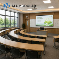 Bâtiment scolaire préfabriqué modulaire en structure acier, revêtement en aluminium, entièrement mobilier, clé en main pour projets éducatifs