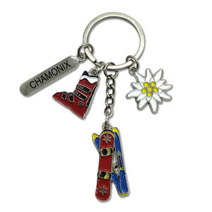 Porte-clés souvenir en métal avec logo personnalisé, ski, vacances, <span class=keywords><strong>Alpes</strong></span>, <span class=keywords><strong>Suisse</strong></span>, France, Zermatt, Chamonix - Product Image 1