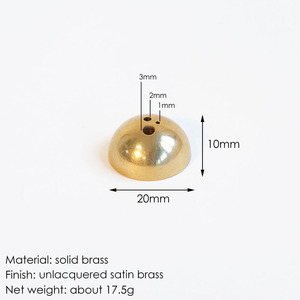 BECORA - Porta Incienso Hemisférico de Latón Macizo Sin Lacar, <span class=keywords><strong>3</strong></span> Orificios, Soporte Duradero para Incienso en Barra, Meditación Zen en Interiores, Aromático - Product Image 4