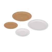 Assiettes en papier rondes jetables, écologiques, biodégradables, de qualité alimentaire, pour la restauration, les fêtes, les anniversaires, les mariages, les pique-niques