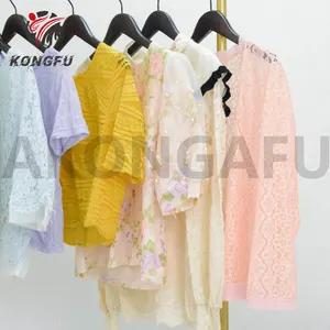 AKONGFU summer wholesale korea women ladies used clothes elegant stock clearance sale in china apparel stock