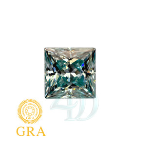 GRA Light Green Princess Cut Moissanite Loose Stone For Jewelry Making - Product Image 5