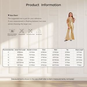 Traje de Baile Latino para Niñas de 6 a 16 Años, Mono de Cintura Alta con Corte Acampanado, Ideal para Concursos de Belleza, Banquetes, Eventos de Club - Product Image 6