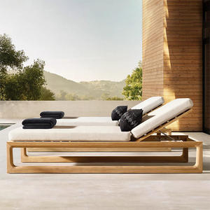 Coussin de chaise inclinable en teck massif au design moderne pour l'extérieur Fauteuil inclinable manuel écologique pour la cour, la piscine et la plage - Product Image 4