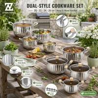 Ensemble de casseroles en acier inoxydable de qualité supérieure Zhenneng, collection complète pour tous vos travaux culinaires, ustensiles de cuisine durables de haute qualité