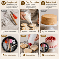 Fournitures de décoration de gâteaux, 13 pièces, rose, revêtement antiadhésif, fouet, rouleau à pâtisserie, outils de pâtisserie DIY pour enfants, accessoires, ensemble complet