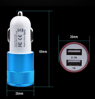 Chargeur de voiture USB PD en aluminium avec logo personnalisé, charge rapide 5V3A Type-C USB pour téléphones portables, voitures, LED