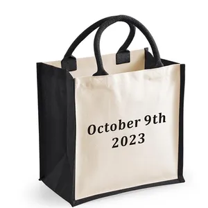 High quality reusable environment-friendly pure cotton grocery bag DIY gift women's canvas custom Cotton handbag