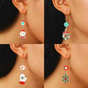 Pendientes de Piedra Natural con Forma de Mariposa y <span class=keywords><strong>Santa</strong></span> Claus, Estilo Europeo Americano, para Navidad, Joyería de Aleación para Mujer, para Aniversario - Product Image 2