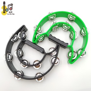 Tambourins en plastique portatifs <span class=keywords><strong>demi</strong></span>-<span class=keywords><strong>lune</strong></span> à double rangée, colorés, pour instruments de percussion, fêtes de mariage, KTV, danse et jouets musicaux - Product Image 4