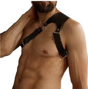 Ceintures de harnais en cuir confortables pour hommes bretelles de bondage du corps réglables sous-vêtements sexy ceinture d'épaule - Product Image 6