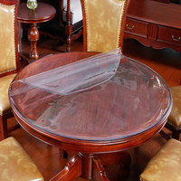 HUIHE Nappe Ronde Transparente Minimaliste en PVC, Housse de Table Délicate, Imperméable et Anti-Taches, de Haute Qualité pour la Maison