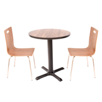 Base de table à manger en fonte de fer durable et moderne avec plateau en bois, table à manger pour restaurant commercial, café, hôtel