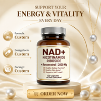 Cápsulas de Vitamina D3 K2 Resveratrol NAD de Alta Calidad, Marca Privada OEM, Todo en Uno, con Apoyo para el Bienestar de Adultos