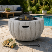 Barbecue moderne d'extérieur en MGO, foyer design pierre, grille à charbon avec écran anti-étincelles pour jardin, patio, piscine, mobilier d'extérieur