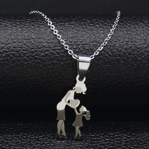 Collana Famiglia Madre Figlia, Catena con Ciondolo in Acciaio Inossidabile per Bambini e Donne, Regalo per Matrimonio e Fidanzamento - Product Image 6